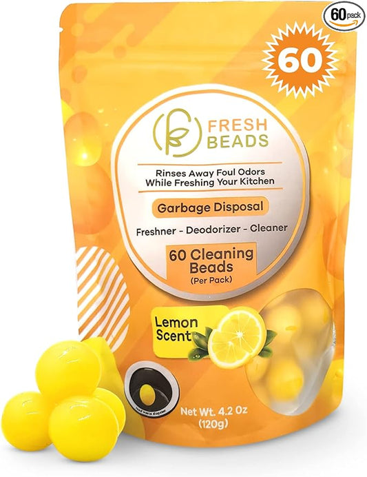 Allinall 60-Count Sink Garbage Disposal and Drain Cleaner Pods, Freshener & Deodorizer Lemon Scent Capsules