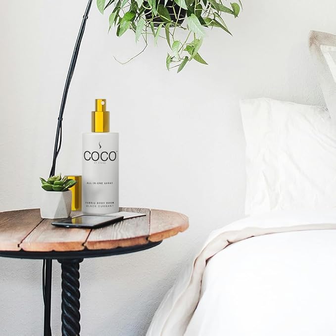 COCO by Stone 5oz All-in-One Spray (Black Currant) Shake & Spray Formula for Fabric, Pillows, Interiors, Clothing, Home Fragrance Accessories, Room Perfume, Room Deodorizer, Vegan & Cruelty-Free