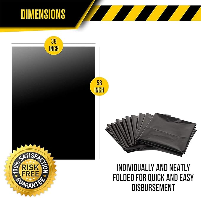 Aluf Plastics CXP Series 55-60 Gallon 1.7 MIL (eq) Black Heavy Duty Trash Can Liners - 38" x 58" - Pack of 400 - For Contractor, Industrial, & Commercial