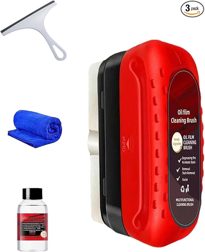 Automotive Glass Cleaner Windshield, Oil Film Remover for Car Window, Auto Glass Degreaser WindshieldPolish, Cars Window Eraser Cleaning Tool for Windshield, Car Windows, Reusable (1pcs)