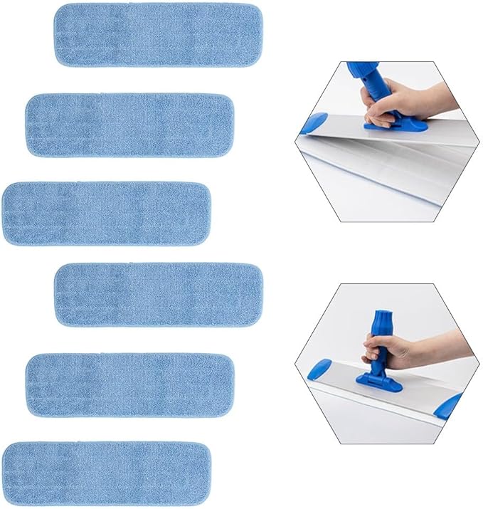 Replacement Washable Microfiber Cleaning Pads for Spray Mops, 45 x 14 cm Floor Mop Refills for All Hard Floor Surfaces, Machine Washable and Reusable Mop Head Covers for Wet or Dry Use