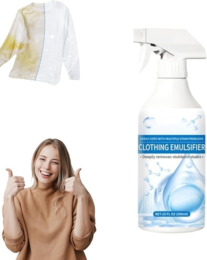Clothing Emulsifier Stain Remover,300ml Non Ionic Emulsifier Clothing Cleaner,Powerful Clean Shop Clothings Emulsifiers,for Grease, Oil, Food On Clothes And Shoes (1p'c's)