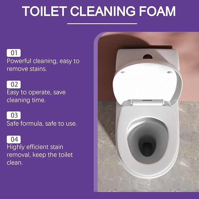 Toilet Cleaning Powder, Powerful Toilet Bowl Cleaner for Removing Stains, Limescale & Odor, Fast Dissolving Foam Cleaner, Easy to Use, Fresh Scent, Septic Safe, 100g (1)