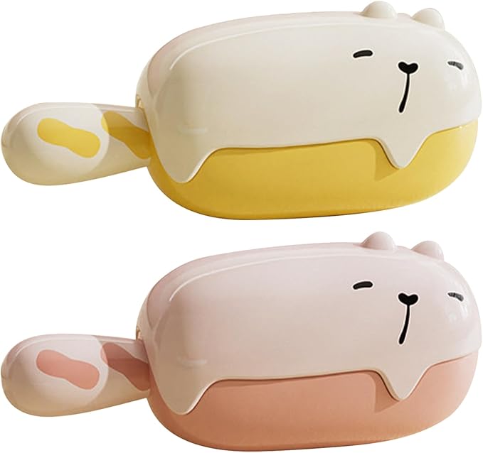 Portable Washable Lint Roller– Reusable Lint Roller,Travel Size,Cute Bear Shape Ball Remover,Extra Sticky for Pet Hair,Fuzz, Dust & Clothes(Set of 2)