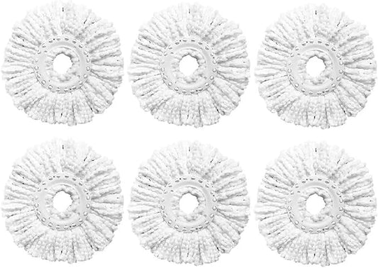 Spin Mop Heads，Compatible for Hurricane，and Other Standard Size Spin(6 Pack mop)