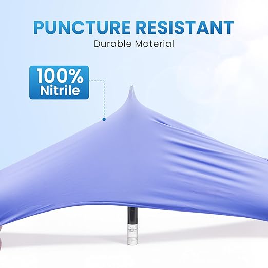 Borje Nitrile Exam Gloves Small, 100 Count Disposable Gloves, Iris Blue, Latex-Free Powder-Free, Food Safe, Cooking, Cleaning