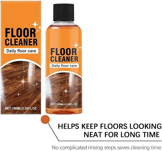 5 in 1 Floor Cleaner Polish - Hardwood Floor Cleaner for Mopping, Stain & Odor Remover, Natural Shine Restorer for Tile, Laminate, Kitchen, Bathroom Floors (1Pcs)