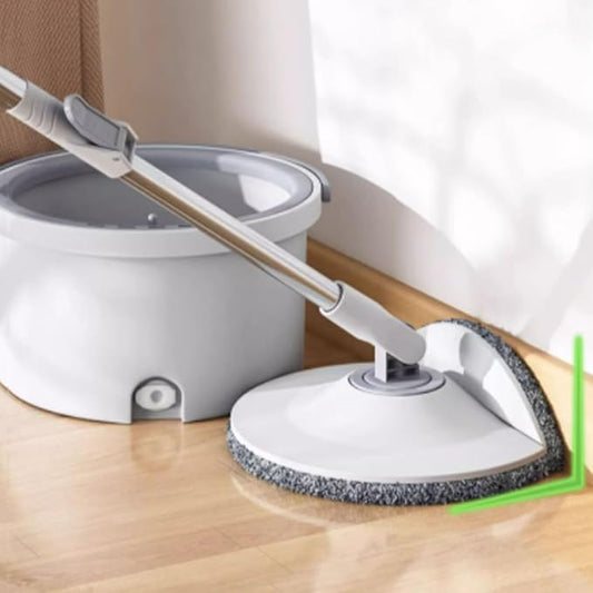 Clean Mop and Bucket System, Spin Foldable Mop, Self Wash Spin Mop, Retractable Spin Mop and Bucket with Wringer Set, Includes Square Spin Mop, Dual Compartment Mop Bucket and 2 Mop Pads,7