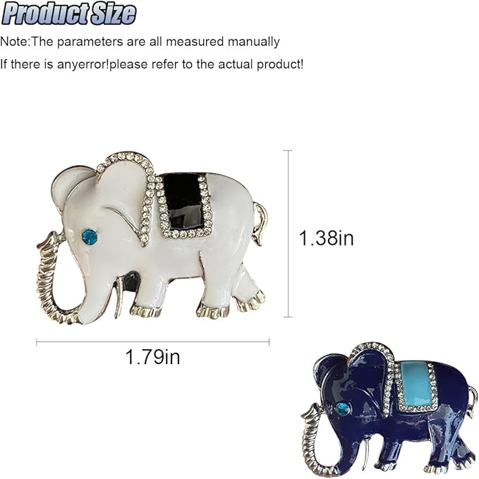 2PCS Bling Flamingo Car Dashboard Air Vent Trim Clips, Crystal Rhinestone Animal Car Air Fresheners Outlet Clip, Cute Automotive Interior Diffuser Decoration Accessories for Women (Elephant)