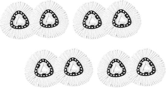 Mop Head Replacement for Triangle Spin Mops, Deep Cleaning Refills (8 Pack,White)