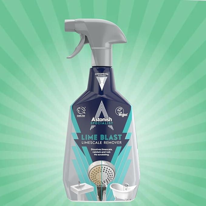 Astonish Specialist Ultimate Limescale Remover Cool Eucalyptus - No Scrub Cleaner Tackles Hard Water, Limescale, Rust & Calcium - Cruelty Free Bathroom & Kitchen Cleaning Solution, 750ml Bottle, 2PK