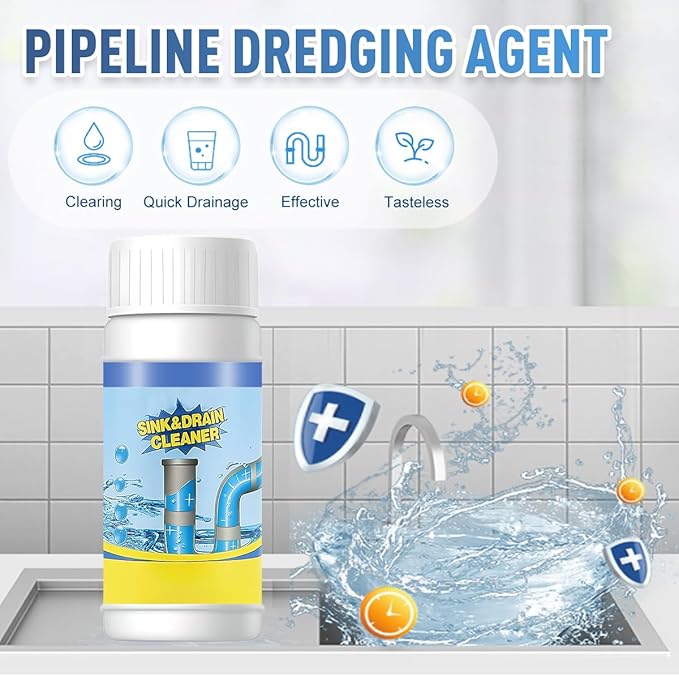 2026 Upgraded Sink and Drain Cleaner, Pipeline Dredging Agent, Sink and Drain Cleaner Powder, Multi-functional Fast-Acting Pipe Dredging Agent for Kitchen and Toilet Pipeline (2 PCS)
