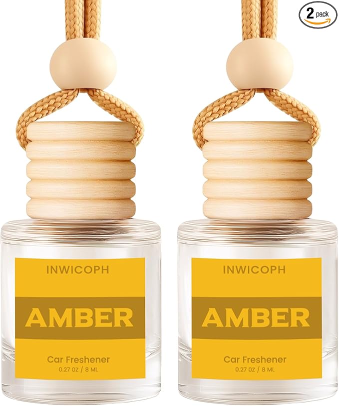Car Air Freshener Diffuser Hanging, Amber Fragrance Oil