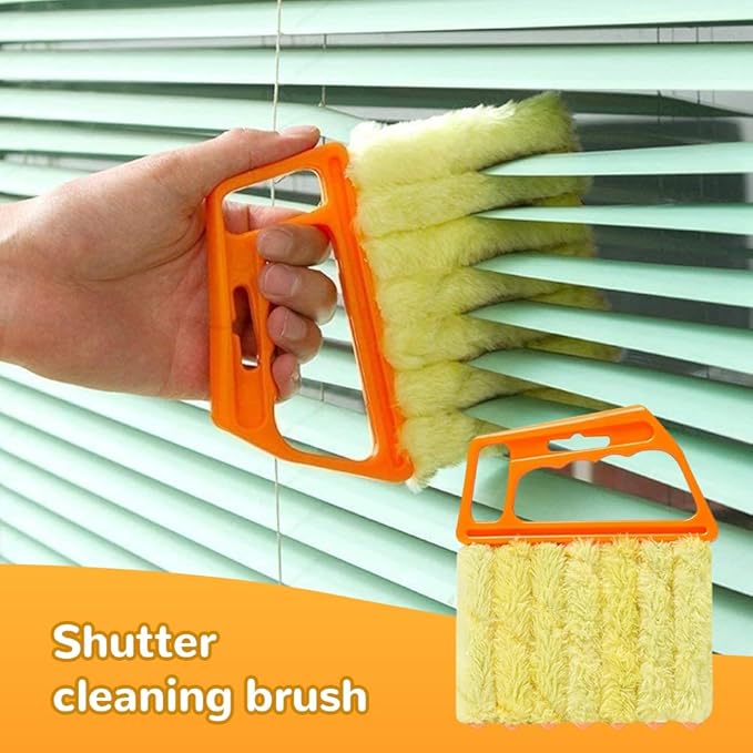 Blind Cleaner Duster Tool, 2026 New Blind Dusters for Cleaning,Cleaning Brush,7 Finger Dusting Cleaner Tool for Window & Air Conditioner,Window Blinds Cleaner Microfiber Washable (Orange-2PCS)