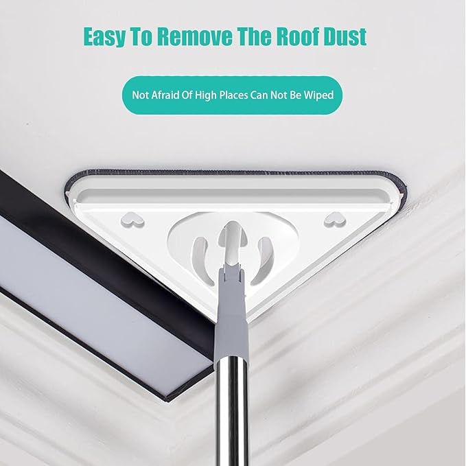 c,360 Degree Rotatable Microfiber Triangular Cleaning Mop Adjustable Spin Scrubber Tool,Triangle Cleaning Mop Multifunctional Telescopic Microfiber Clean Mop for Tub,Tile,Floor(A)