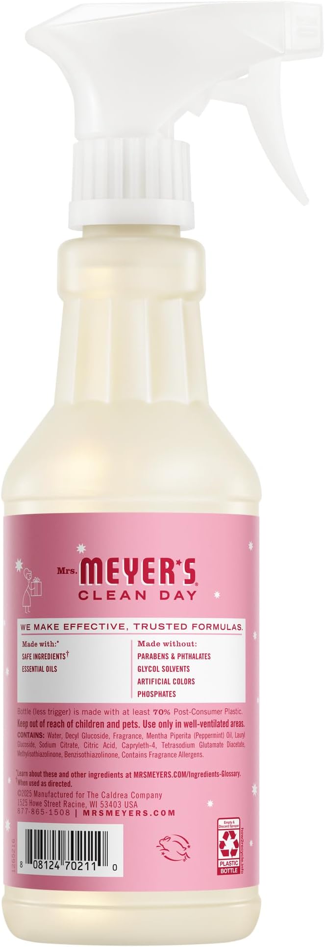 Mrs. MEYER'S CLEAN DAY Multi-Surface Everyday Cleaner, Peppermint Scent, 16 Fl Oz Bottle - 3 Pack