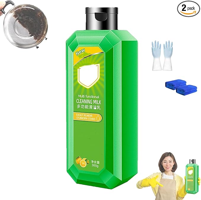 10.58oz Cleaning Milk House Cleaner,Multi Functional Cleaning Milk for Household Kitchen,Powerful Multifunctional Cleaner Liquid Milk,Multi Scene Cleansing Milks Stains Cleaner (1)