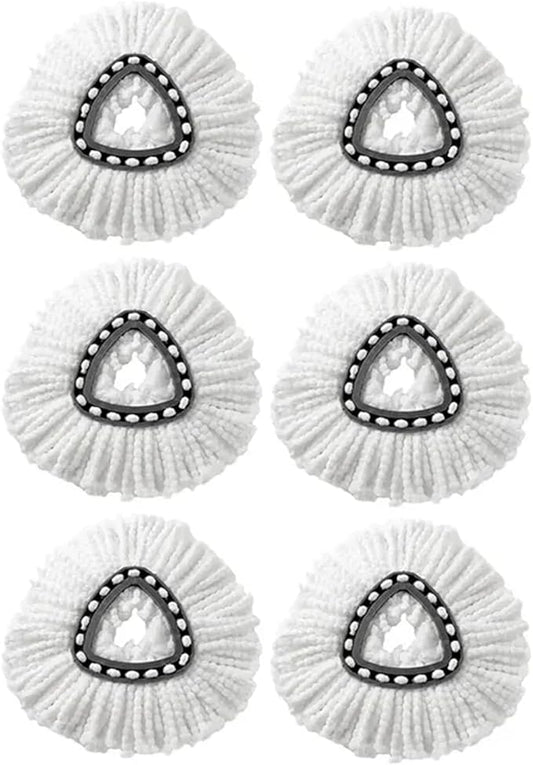 360 Rotating Mop Head Replacement Microfiber Spin Floor Mop Cleaning Head Compatible For Vileda Mop Household Cleaning Tool(6pcs)