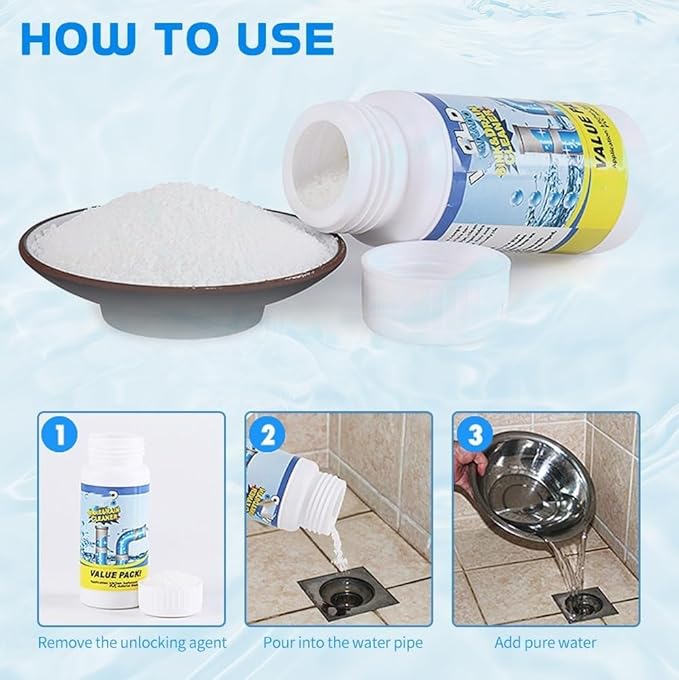 Drain Cleaner, Drain Cleaner, Sink DrainCleaner, Powerful Sink & DrainCleaner, Dredge Blast Pipe Cleaner, Powerful Pipe Dredging Agent for Home Kitchen Toilet (2)