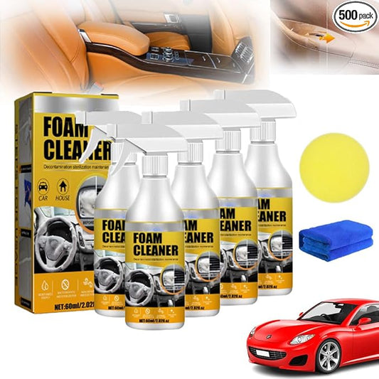 RJDJ Multi-purpose Foam Cleaner, Foam Cleaner for Car, Foam cleaner all purpose, Car interior foam refinisher cleaner, Multi-purpose Foam Cleaner Leather Clean Wash Automoive Car Interior (5pcs)