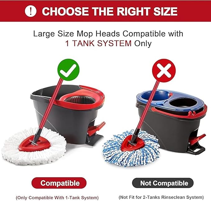 16 Pcs Spin Mop Replacement Heads, White Large 360° Easy Wring Spin Mop 100% Microfiber Refill, Easy Cleaning Spin Mop Heads, Deep Clean, Machine Washable for Easy House Cleaning Floor Mopping