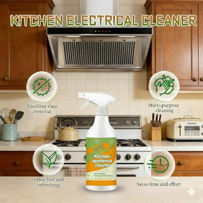 Fly Spray Clèanse Household Formula,Kitchen Appliance Cleaner Spray,Multi-Purpose Degreaser for Oven,Stove, Range Hood & Countertops, Gentle Formula for Daily Cleaning, Fresh & Easy Wipe Clean, 500 ml