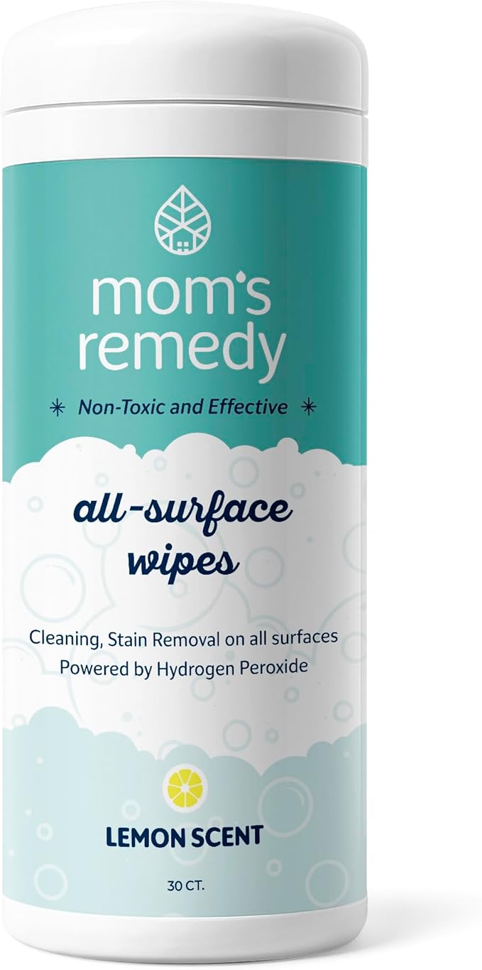 MOMREMEDY Hydrogen Peroxide Cleaning Wipes | All Purpose Cleaner and Stain Remover | Multipurpose for Home, Kitchen, Bathroom, All Surfaces | Non-Toxic