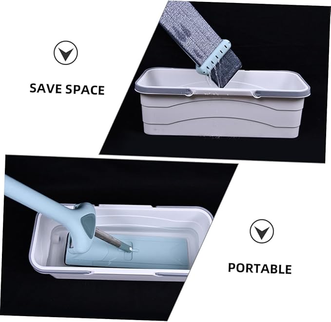 Portable Mop Bucket with Drain Holes, Rectangular Plastic Cleaning Bucket 49x23x18cm, Handheld Home Mop Draining Container for Kitchen and Floor Cleaning Random Color