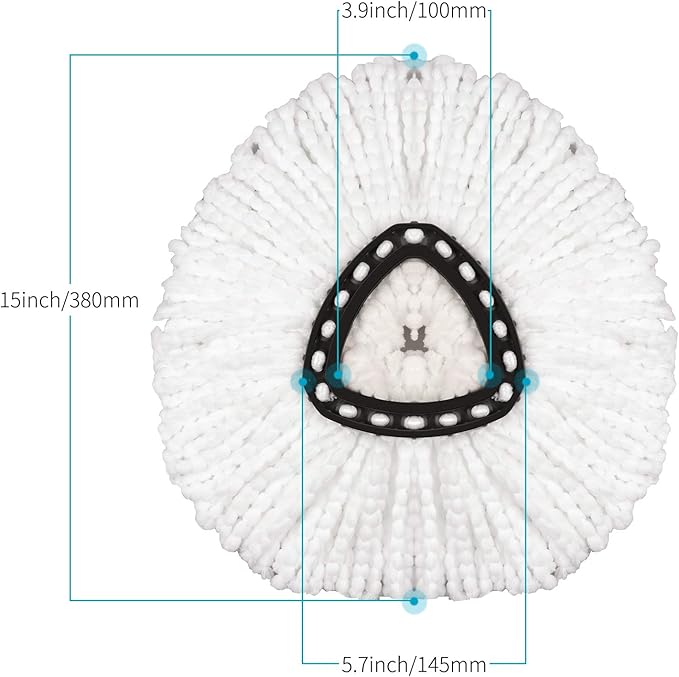 3 Pack Mop Head Replacement Spin Mop Replacement Head Microfiber Spin Mop Refills