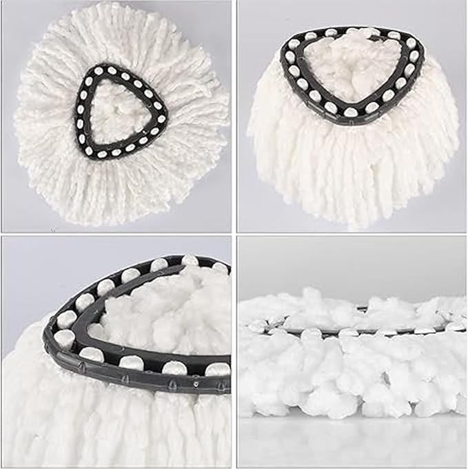 16 Pcs Spin Mop Replacement Heads, White Large 360° Easy Wring Spin Mop 100% Microfiber Refill, Easy Cleaning Spin Mop Heads, Deep Clean, Machine Washable for Easy House Cleaning Floor Mopping