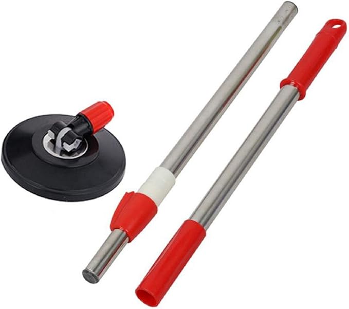 Emivery Home Spin Mop Pole Handle and Head Replacement 360 Rotating Mop Cleaning Tool Accessories for Home Office Bedroom (Red)