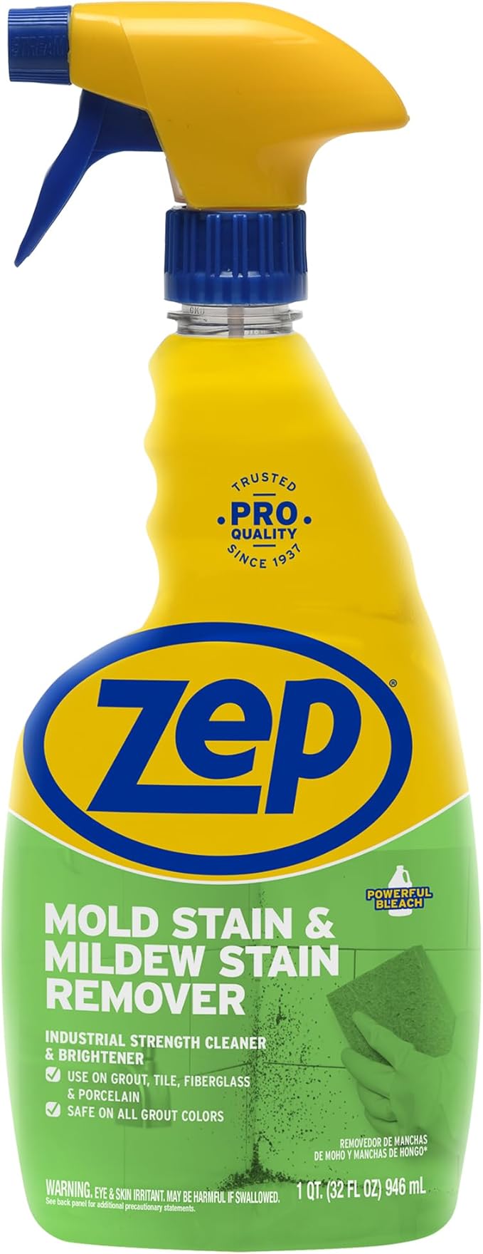 Commercial Mold Stain & Mildew Stain Remover, Quart Bottle, 12 Bt/Case