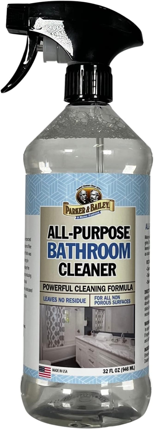 Parker & Bailey All-Purpose Bathroom Cleaner - Bathroom Cleaner Shower Cleaner Spray Tub Cleaner Soap Scum Remover for Shower Hard Water Stain Remover Household Cleaning Spray, 32 Oz