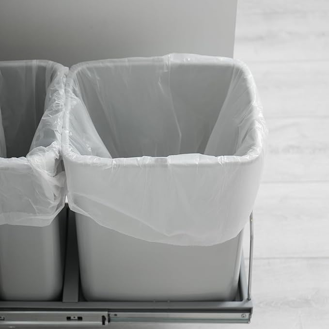 8 Gallon Trash Bags - 50 Count 8 Gal Medium Trash Bags, Unscented White 8 Gallon Garbage Bags
