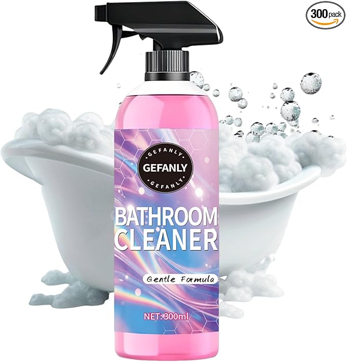Gefanly Bathroom Cleaner,Non Toxic,Effectively Removes Soap Stains,Scale,Multi-Purpose Bathroom Descaler Foam Cleaner for Showers,Bathtubs,Sinks,Glass Surfaces without Damage