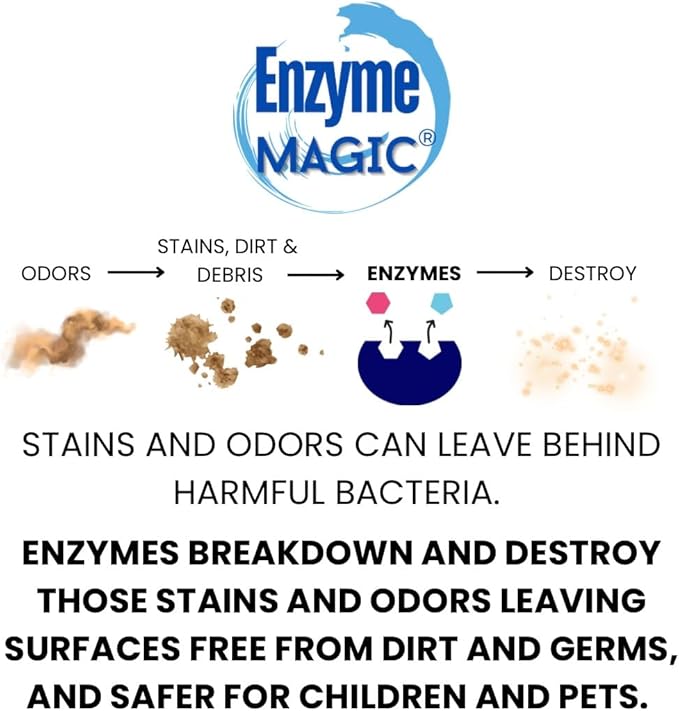 Multi-Purpose Enzyme Cleaner Concentrate 1 Gallon – Plant-Based Stain & Odor Eliminator for Carpets, Floors, Tiles, Kitchen & RV – Biodegradable, Safe for Septic Systems
