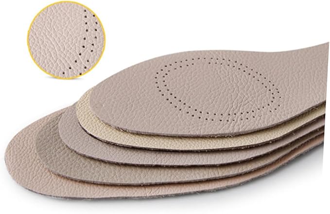 1pair Breathable Leather Insoles Shock-Absorbing Comfortable Shoe Pads for Sports and Daily Wear - and