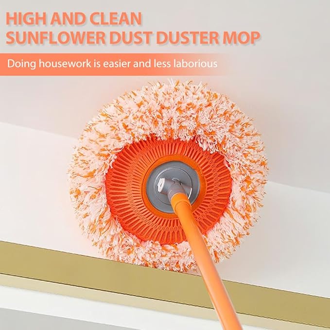 360° Rotatable Adjustable Cleaning Mop, 2026 Upgrade Wall Cleaner Mops with Long Handle, Extendable Wall Washer for Floor, Windows, Ceilings and Baseboards Cleaning Tool (Gray, 3 Mop Heads)