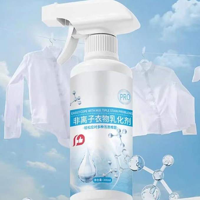 2PCS Clothing Emulsifier, Non Ionic 300ml, Stain Remover for Clothes, Grease Cleaner Emulsifier, Clothes Oil Laundry Cleaning Remover, Strong Decontamination for Grease/Oil/Food Stains