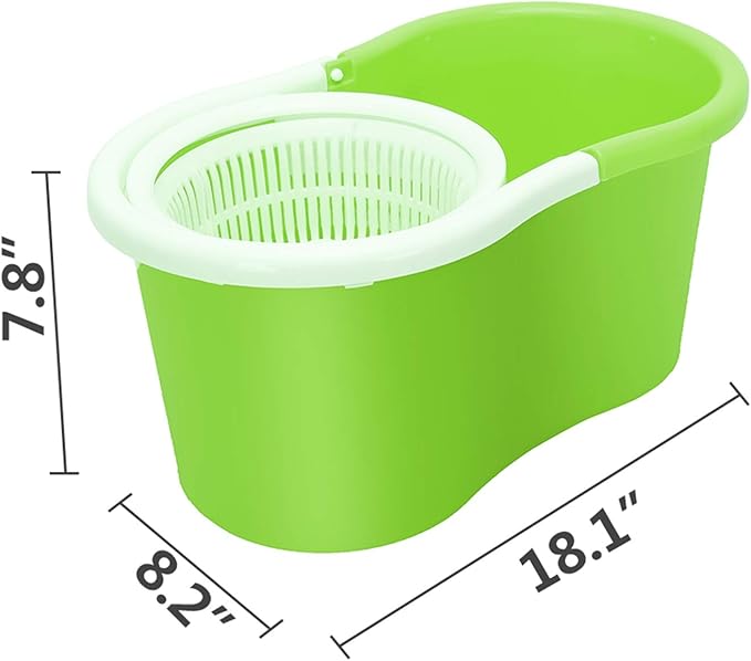 Mopping, BLL-19A 360° Microfiber Spin Mop with Bucket and Dual Mop Heads Self Wringing Spinning Mop Telescoping Handle Easy Universal for all venues Floor Floor Cleaning System for Home Kitchen Office