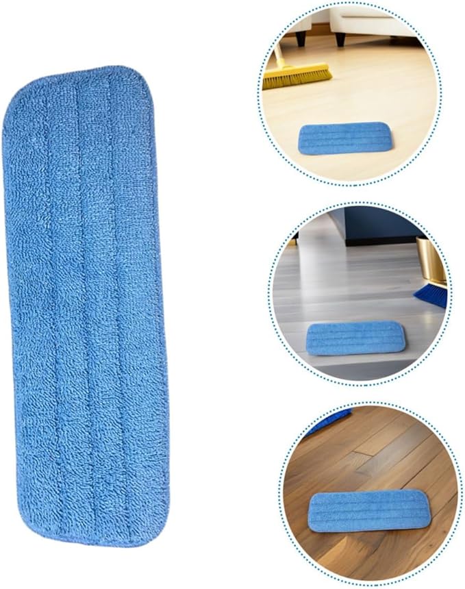 Toyvian 10pcs Microfiber Mop Cloth Replacement Pads Washable Mop Heads for Wet and Dry Floor Cleaning Blue Refills for Hardwood and Tile Floors
