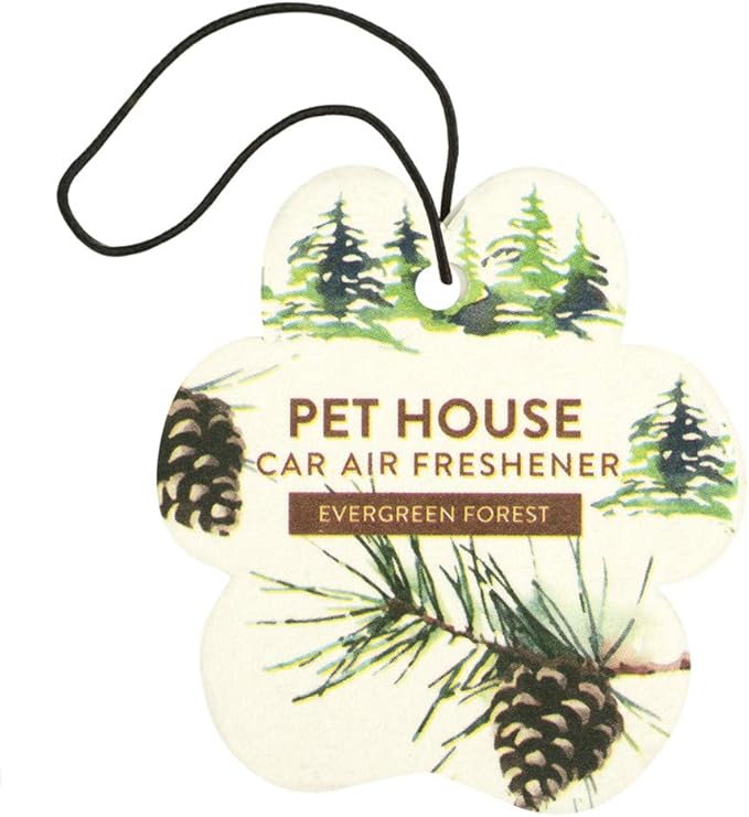 One Fur All Pet House & Car Freshener - Evergreen Forest Pack of 4 - Non-Toxic Pet-Friendly Hanging Odor Eliminator For Small Spaces