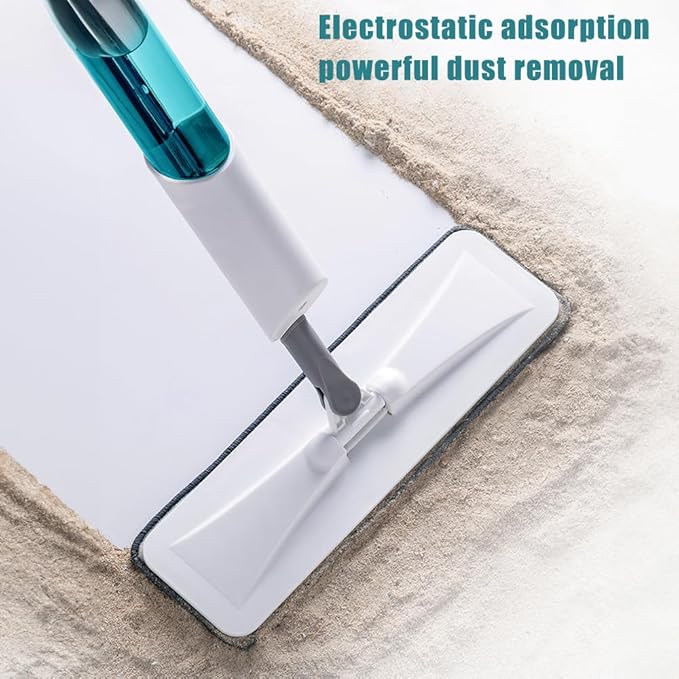 360 Swivel Spray Mop for Floor Cleaning with Refillable Water Tank Microfiber Pads Wet Dry Cleaning for Hardwood Tile Laminate Kitchen Home with Scraper