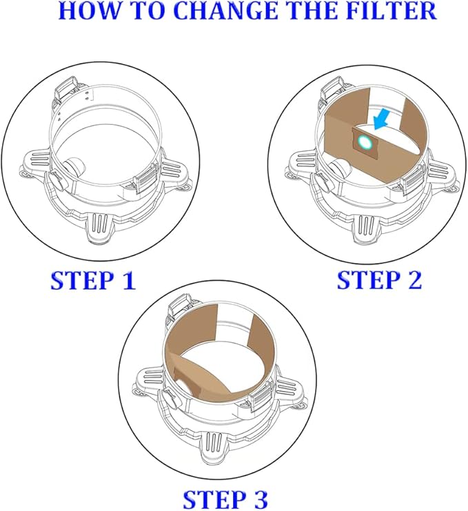Replacement Filter Bags 5-8 Gallon for Shop Vac Vacuum, Type E 90661 9066133, Type H 90671 9067133; VF2004, VHBS VDBS, Disposable Wet Dry Vacuum Collection Bags for 5-8 Gallon Vacuum, 3 PCS
