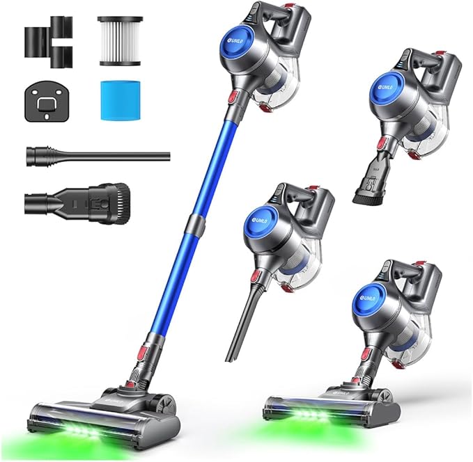 Cordless Vacuum Cleaner, Stick Vacuum Cleaners for Home with 40Kpa Powerful Suction, 45 Mins Runtime, 1.6L Dust Box, Anti-Tangle, 8-in-1 Rechargeable Vacuum for Hardwood Floor, Carpet, Pet Hair