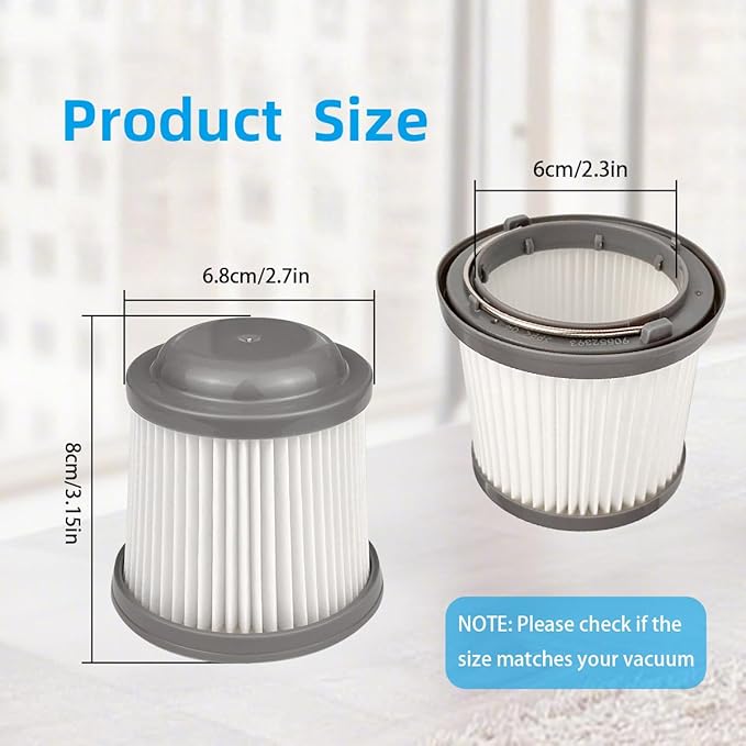 4 Pack PVF110 Replacement Filter Compatible with Black and Decker Handheld Pivot Vacuum BDH2000PL BDH2020FLFH PHV1410 PHV1810 PHV1210 BDH2020FL, Washable Hand Vac Filters