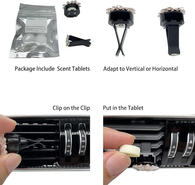 4pcs Cute Daisy Flowers Car Air Freshener Vent Clips,Girly Flowers Car Accessories for Women,4 Sizes Sparkle Black Silver Flower Car Vent Clips,Refillable Clips On Car Diffuser