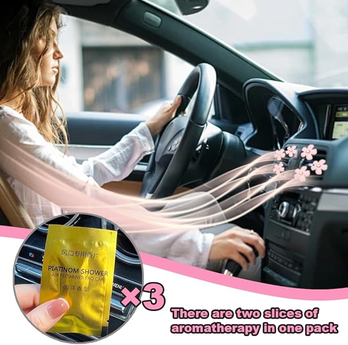 6 Pcs Daisy Flower Air Vent Clip Air Conditioning Outlet Clip Car Air Freshener Clip Car Interior Decor Charm Colorful Car Interior Accessories for Girls Women (Pink)