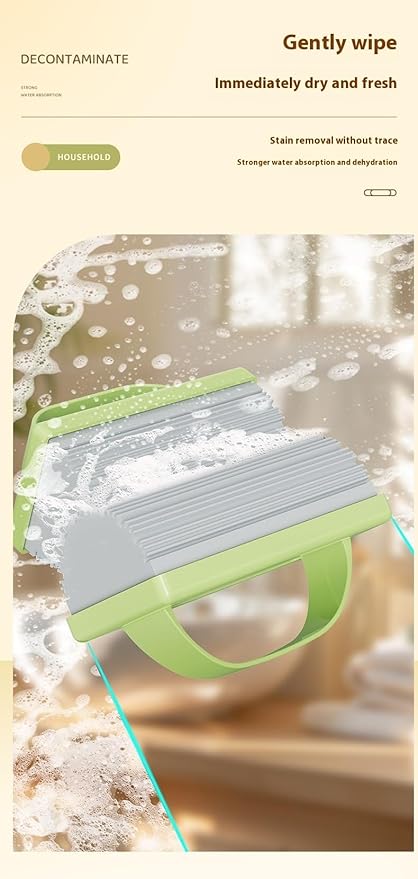 Dual Purpose Bathroom Cleaning Mop, Heavy-Duty Cellulose Sponge for Kitchen - Super Absorbent, Stain Remover & Countertop Cleaner, Mint Green