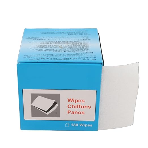 Fiber Optic Wipes, 150Pcs Fiber Optic Connector Cleaner Easy Tearing Both Wet and Dry Use Optical Fiber and Face Dust Paper with Rubber Pad